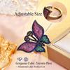 CMM Gioielli Ridimensionabile Grosso Rosso Verde Cubic Zirconia Asfaltata di Lusso Grande Farfalla Donne Festa di Nozze Anelli di Fidanzamento