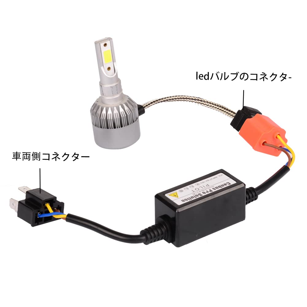 YUNPICAR H4/HID High Beam Indicator, Non-Illumination Prevention Adapter for Canceller, Relay Less Hi/Low 2pcs/set (h4 Ceramic Socket)