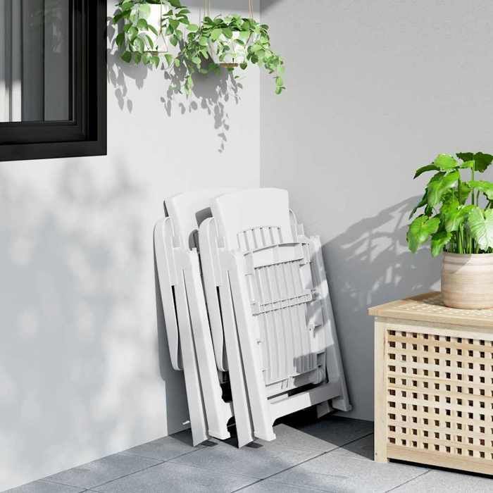 VidaXL Chaises inclinables de jardin 2 pcs blanc PP 364710
