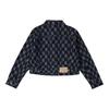 MLB New York Yankees Short Collar Single-Breasted Loose Denim Cropped Jacket Women jackets 3FDK01014-50BLD