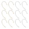 12Pcs 2 Colors Brass Ear Cuff Findings Climber Wrap Around Non-piercing Earring Findings with Double Horizontal Loops Mixed Color 53x31.5x4mm