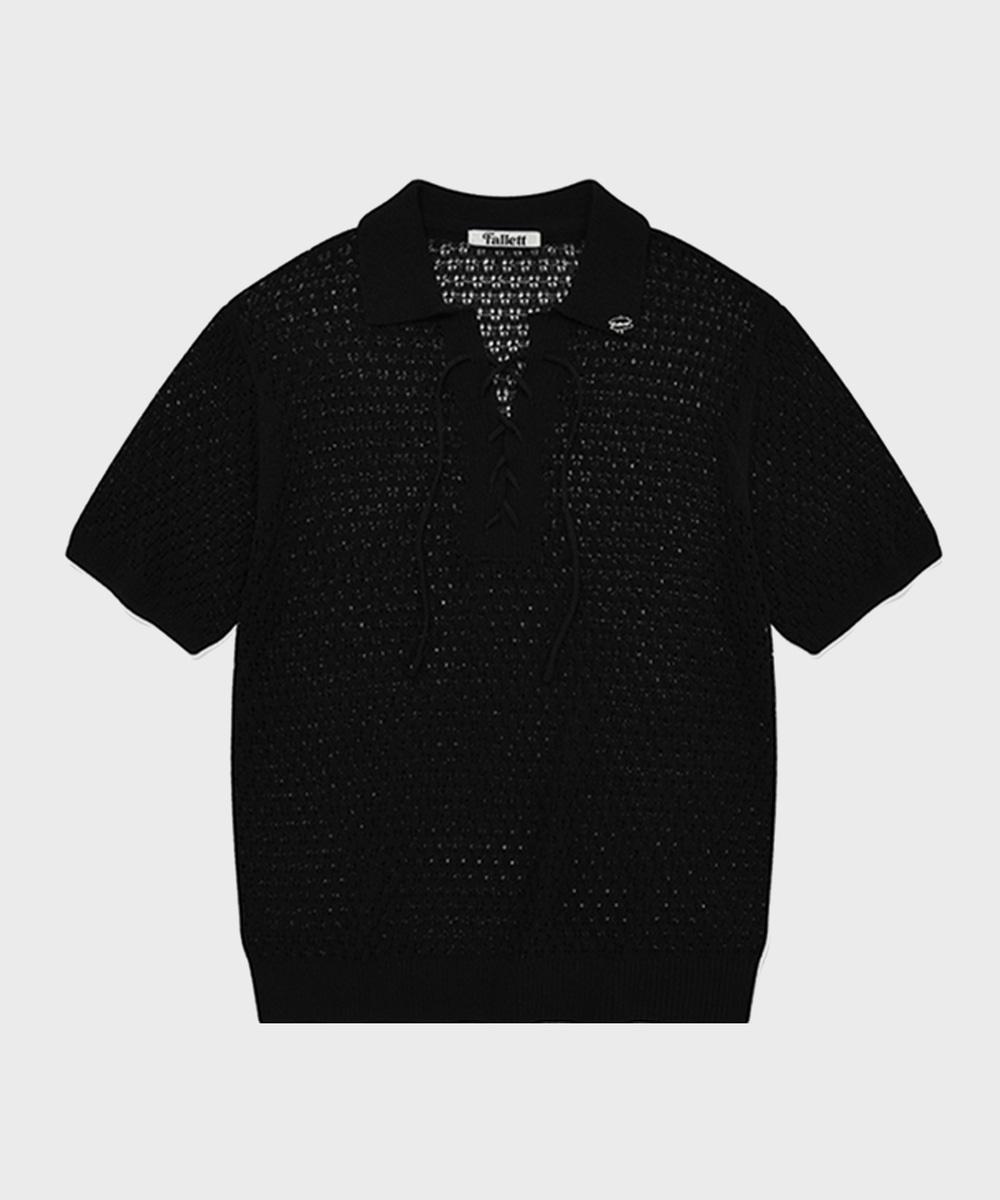 Pallet Black Curly Collar Knit Black/L