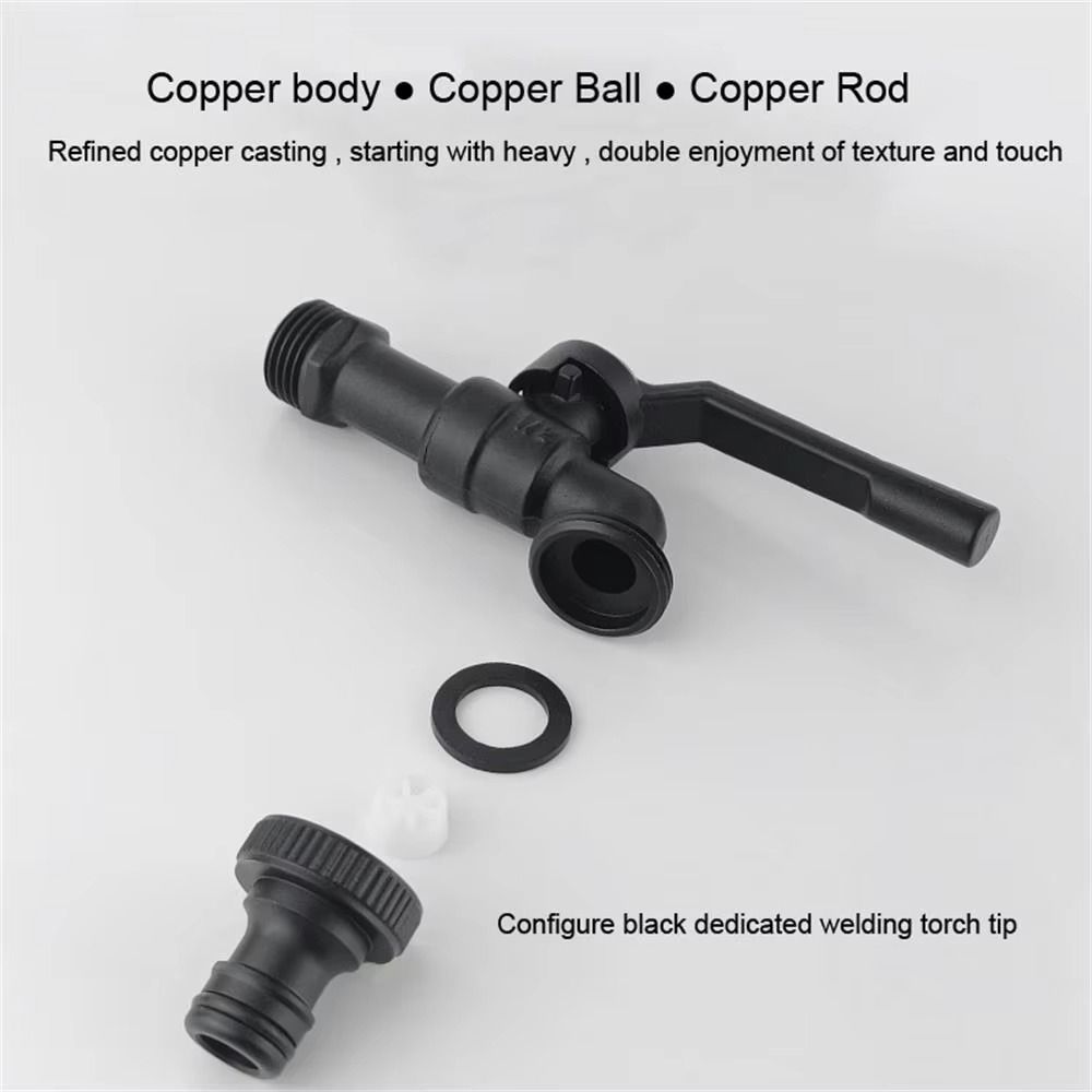Dual Outlet Brass Garden Hose Faucet Black Washing Machine Bibcocks Anti-Freeze Bibcocks  Garden