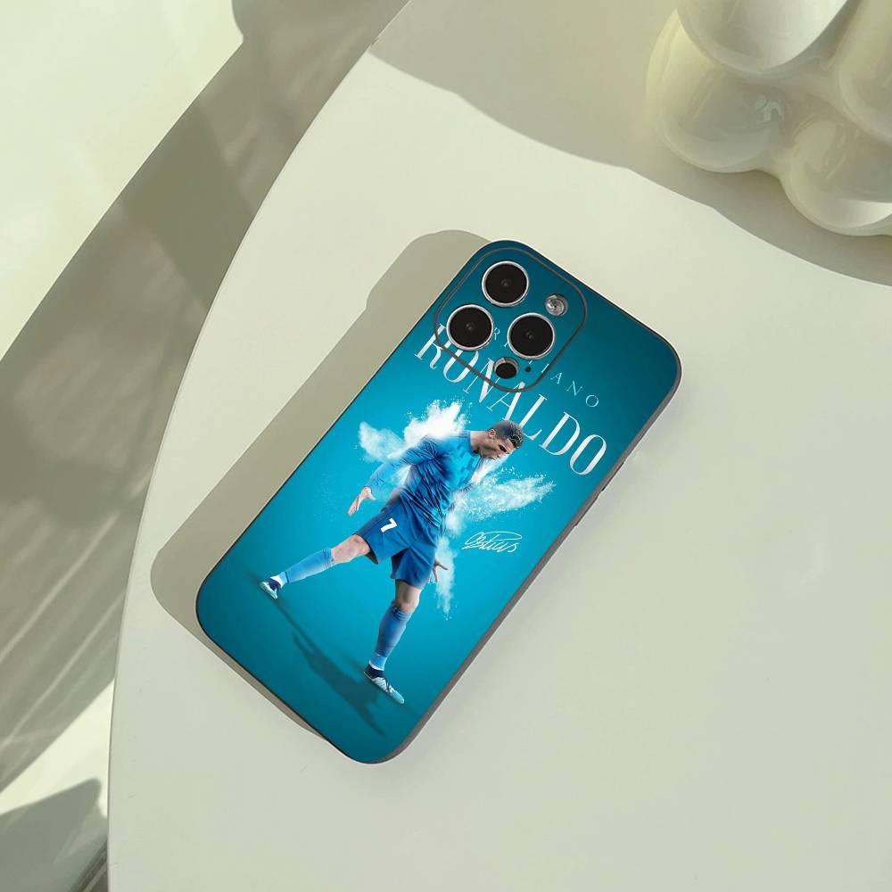 C-R-7 Ronaldo Phone Case For iPhone 17,16,15,14,13,12,11 Pro Max,16Plus,XS Lightweight and Practical Soft Black Cover