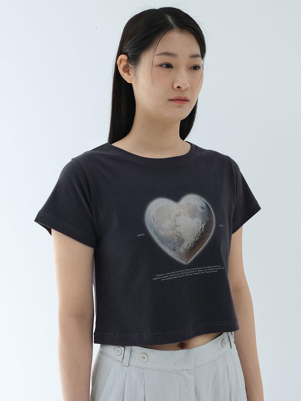 Bemon Heart Moon Crop Top_Charcoal