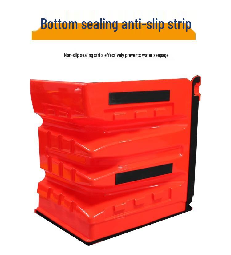 Červená plastová protipovodňová bariéra ve tvaru L pro domácí a garážové použití