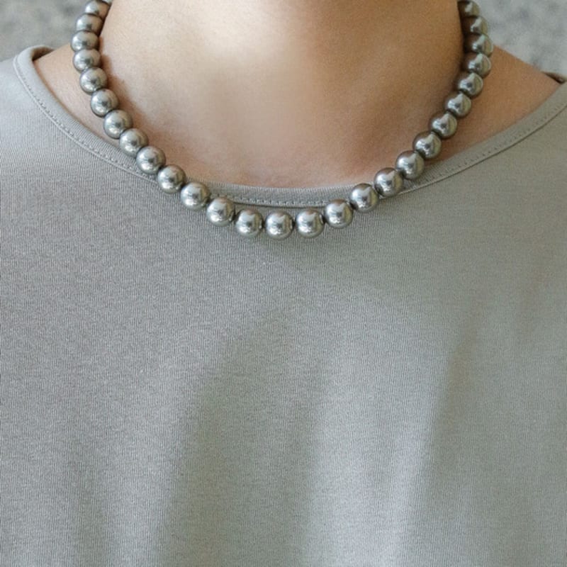 J.Lauren Warm Gray 10mm Pearl Necklace Bn0594