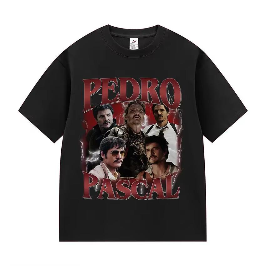Camiseta Feminina Estampa de Filme Pedro Pascal Retro Alta Qualidade Roupa da Moda Adequada para Homens e Mulheres Roupas Vintage