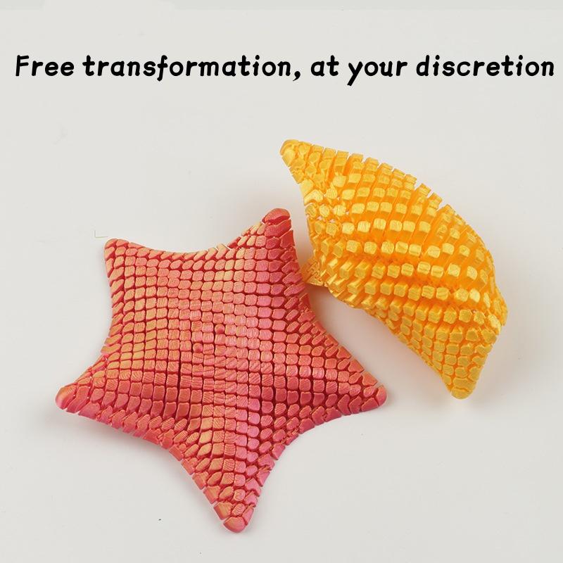 3D Printed Articulated Starfish Fidget Toy Flexible Movable Stress Relief Desk Decor Visual Toy Gift for Kids Adult Party Favors