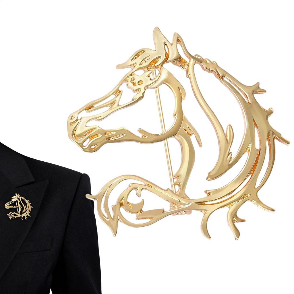 Fashion Horse Head Brooches For Women Unisex Animal ZodiacPin Event Party New Year Classic Gifts Decoration Clothes Accessories