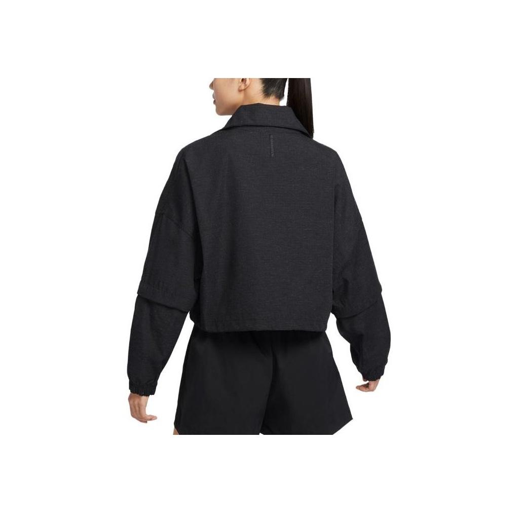 Nike Sportswear Tech Pack Solid Color Stand Collar Zip Short Sleeve Jacket Women Jackets Black DV8488-032
