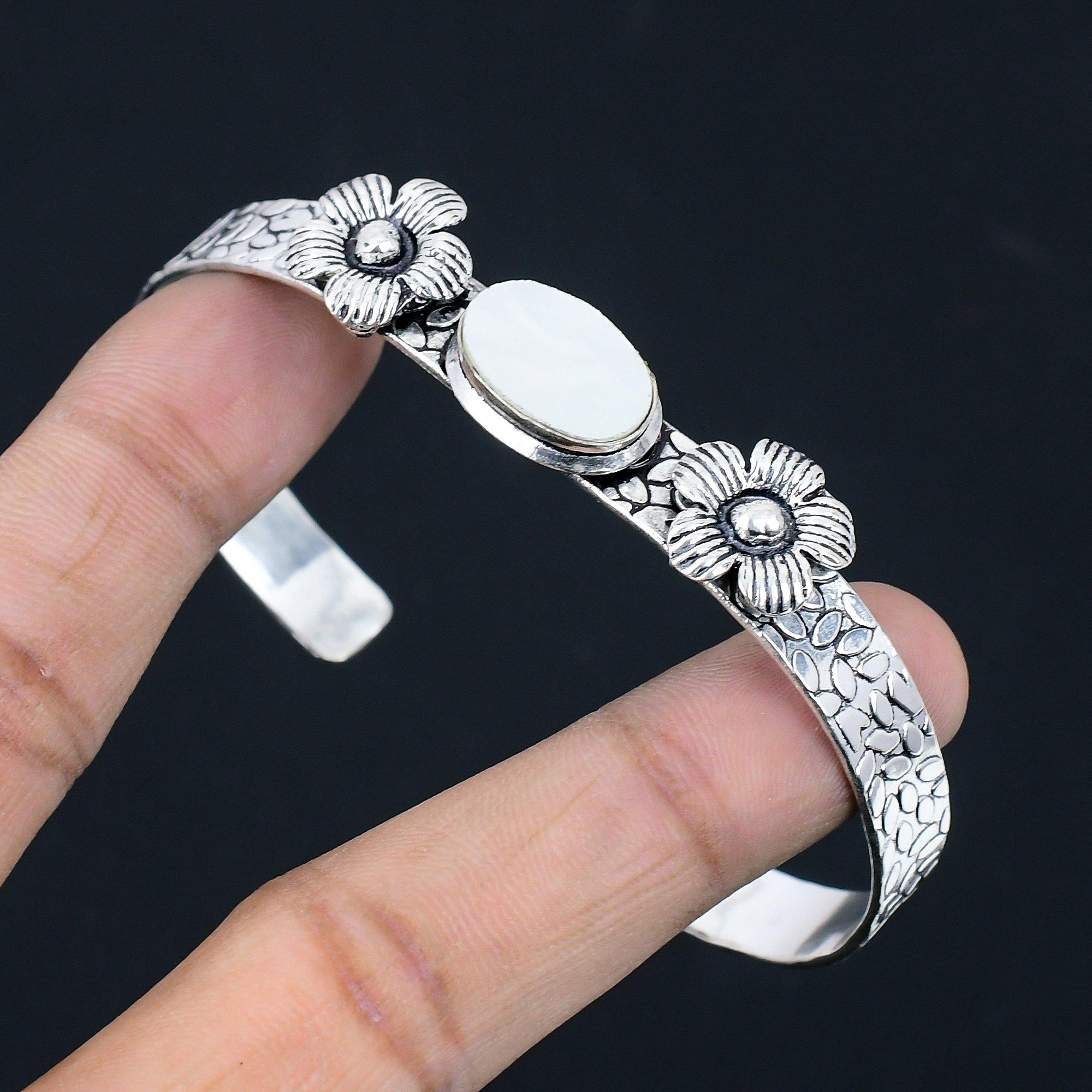 

Сделка ко Дню женщин Натуральный перламутр 925 стерлинговое серебро Цветок Сестра Браслет Adjustable