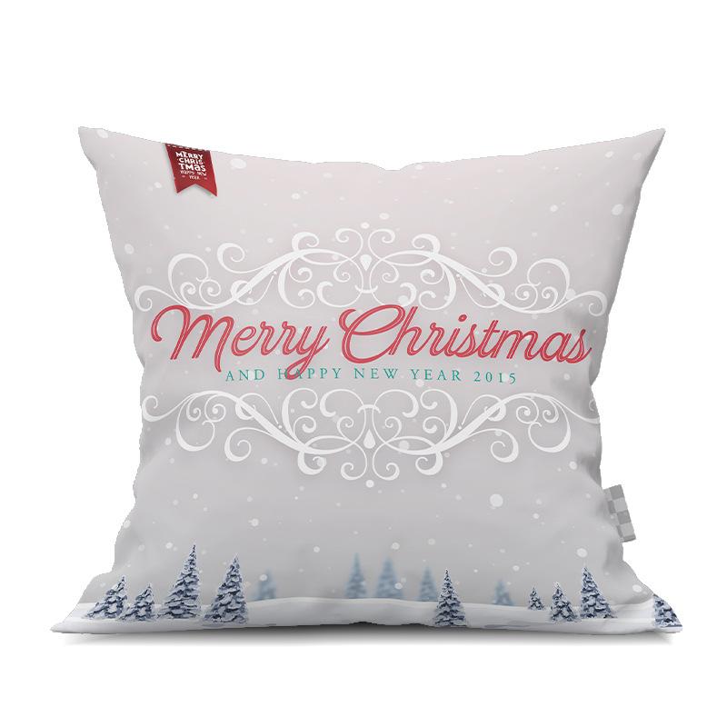 2022 New Christmas Snowman Peach Skin Pillow Case Cute Cartoon Waist Pad Back  Home Decoration