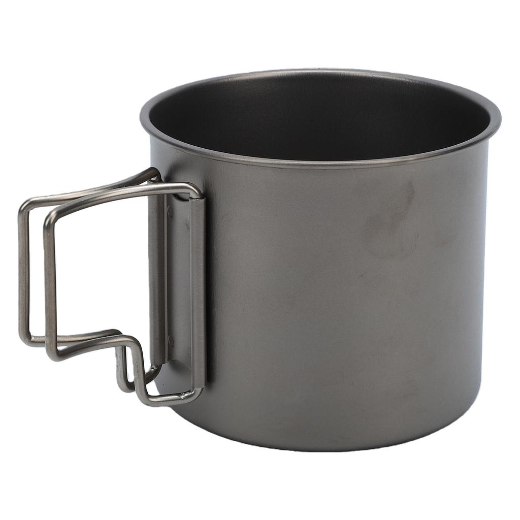 Ti Cup Camping Coffee Mug with Foldable Handle Lightweight Portable for Outdoors Travel Hiking 9CM