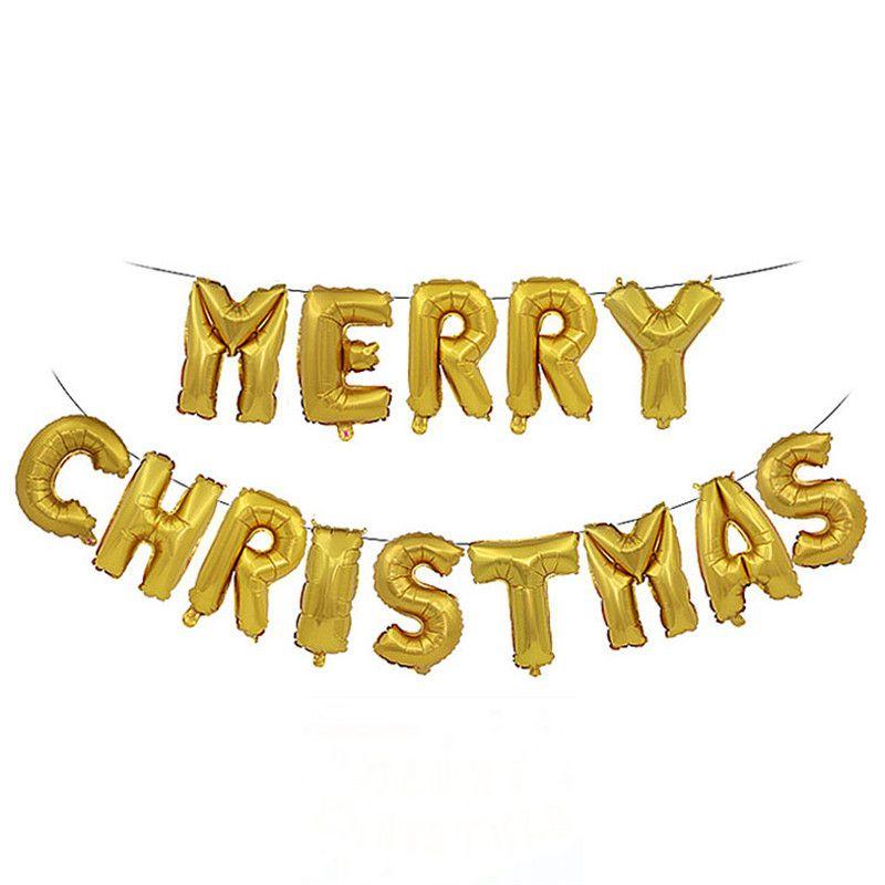 Merry Balloons Christmas Xmas Inflating Banner Happy New Year Party Decoration