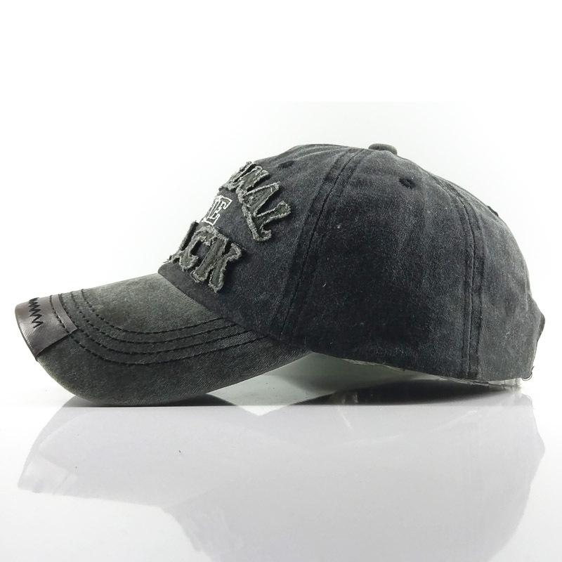 New European and American original black washed denim baseball cap outdoor sports sunshade duck tongue hole hat