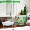 5 Inches, Lily Metal Plant Pot with Saucer Plate | Indoor Outdoor Home Decor Item for Garden Plants Flower, Balcony, Patio, Living Room, Garden