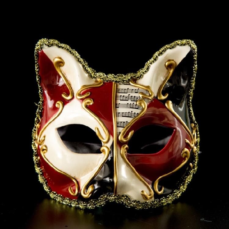 Anspruchsvolle venezianische Katzenmaske für Maskeraden, Mardi Gras, Vintage-Halbmaske für Erwachsene und Partybegeisterte