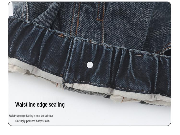 Boys' 2026 Autumn Jeans: Stylish Long Work Pants for Medium and Large Kids
