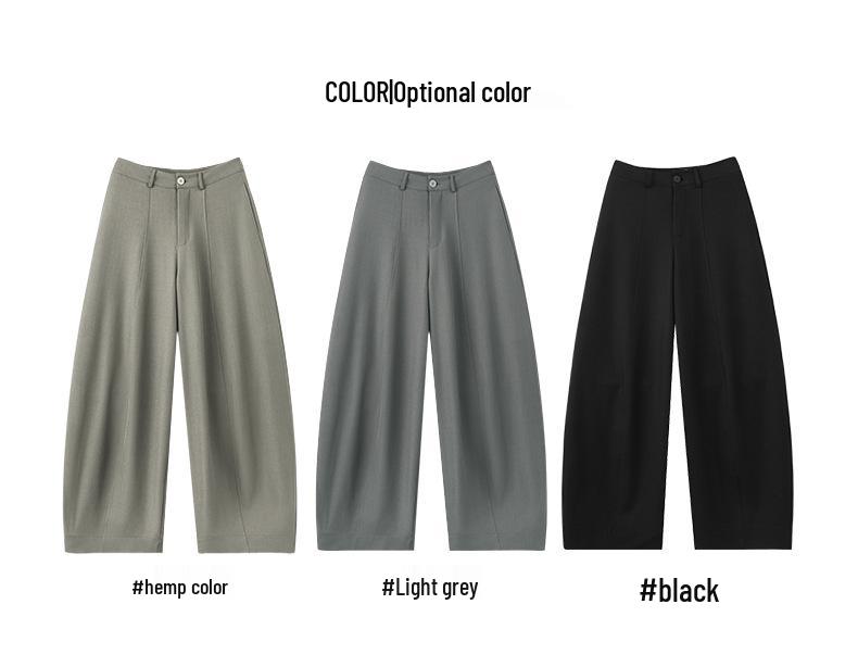 Saidi Drapey Wide-Leg Women's Suit Pants - Spring/Summer 2026 Old Money Style, Slim Straight Scythe Casual Pants