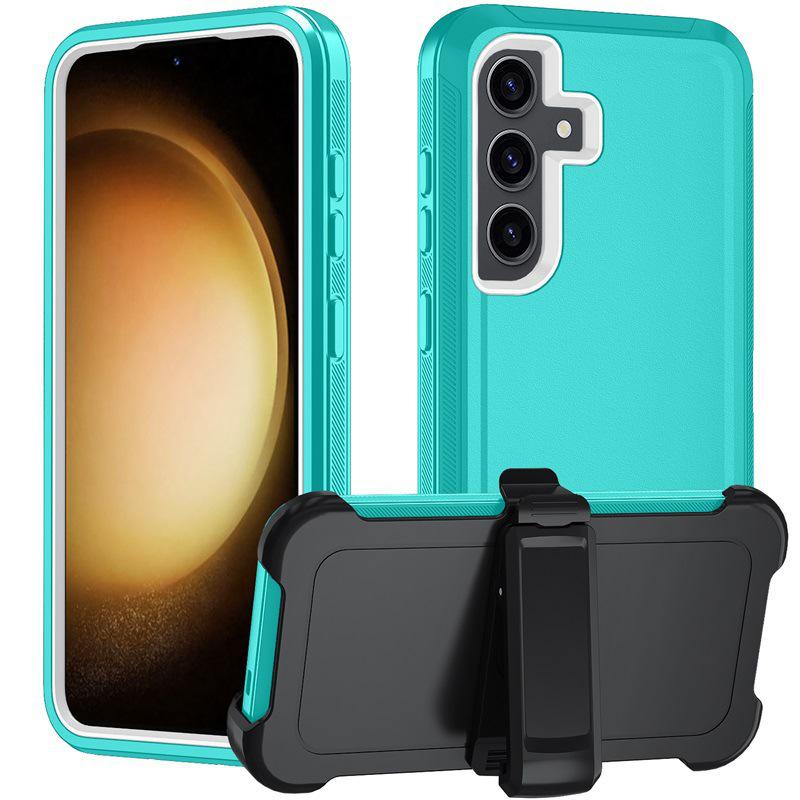 Samsung S24 Shockproof & Dustproof Three-in-One Phone Case with Rotating Stand