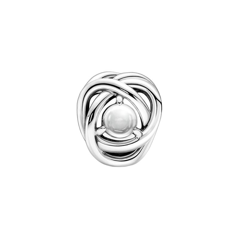 Pandora MOMENTS Charme de Argola Infinita Transparente Acessórios de Joalheria Feminino Prata 790064C01