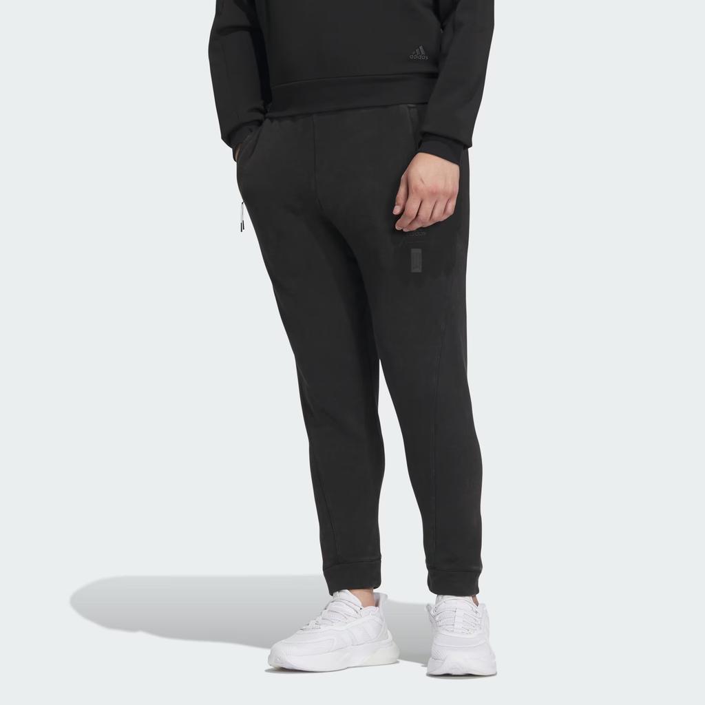 Adidas Wuji Series Dye Knit Joggers With Elastic Waist and Cuff Men Bottoms Black IS0446