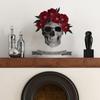 Halloween Skeleton Rose Home Wall Decal Chic Festival Floral Skull Wall Sticker Living Room Canvas Fabric Ffurniture Sticker