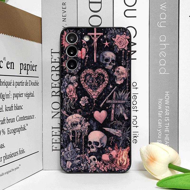 Vintage Gothic Pink Bow Skull Cross Pattern Phone Case for Huawei Nova 13 12 11 Pro 10 SE Mate 40 60 Pro+ P60 P50 P40 Soft Cover