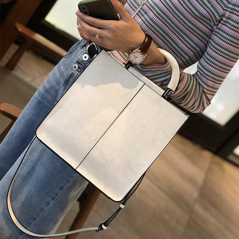 Oil Wax Cowhide Big Bag Women's High-end Commuter Handbag New Retro Large-capacity Shoulder Bag Bag