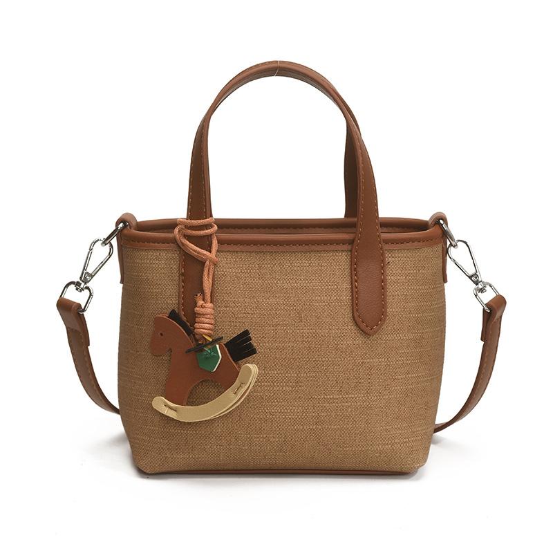 Casual canvas handbag women's 2025 summer new fashion simple shoulder messenger women's bag commuter bag