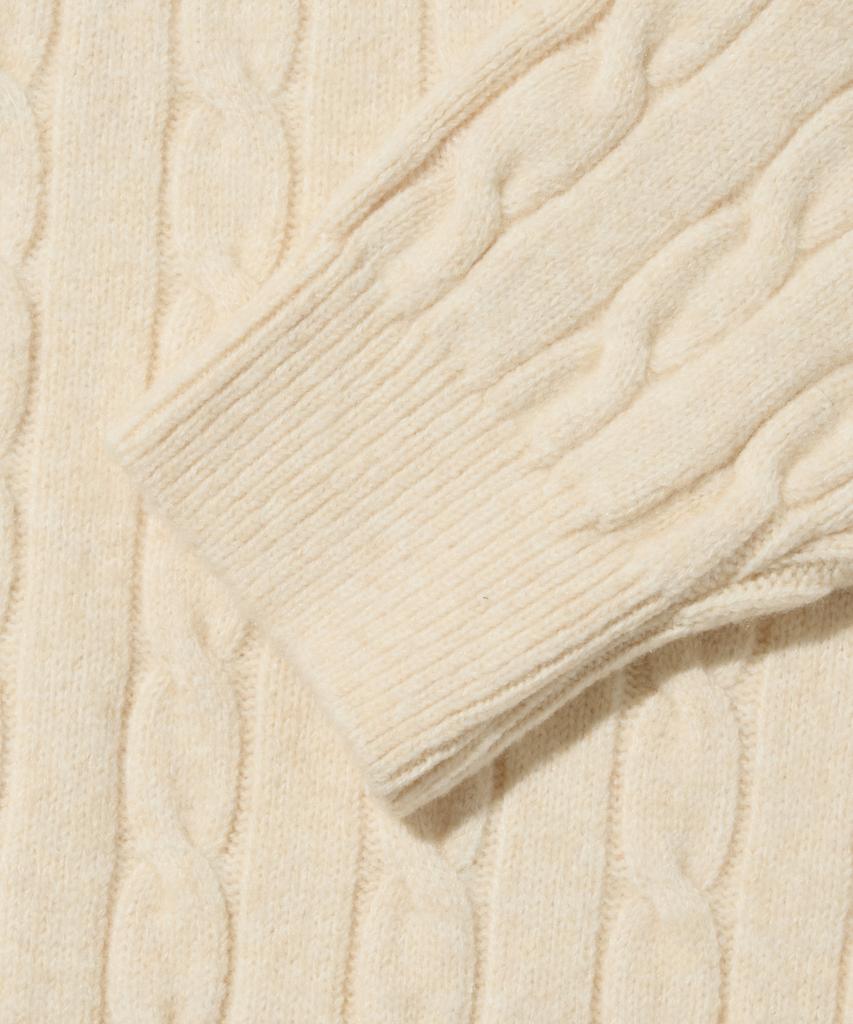 OTHERFITS Oversized Henley Neck Cable Knit (Ivory)