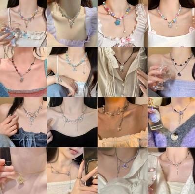 Collana Colorata a Stella con Perline per Donne - Catena Clavicola Dolce e Piccante