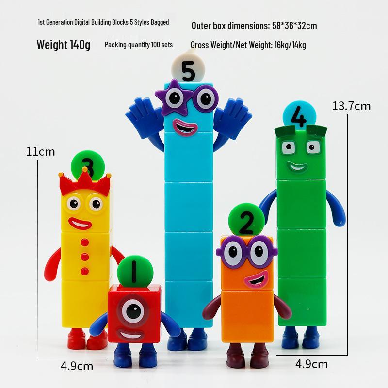 Numberblocks Digital Figurines: Small Square Characters In Hand-Painted Models, Card Game, and Ornaments.