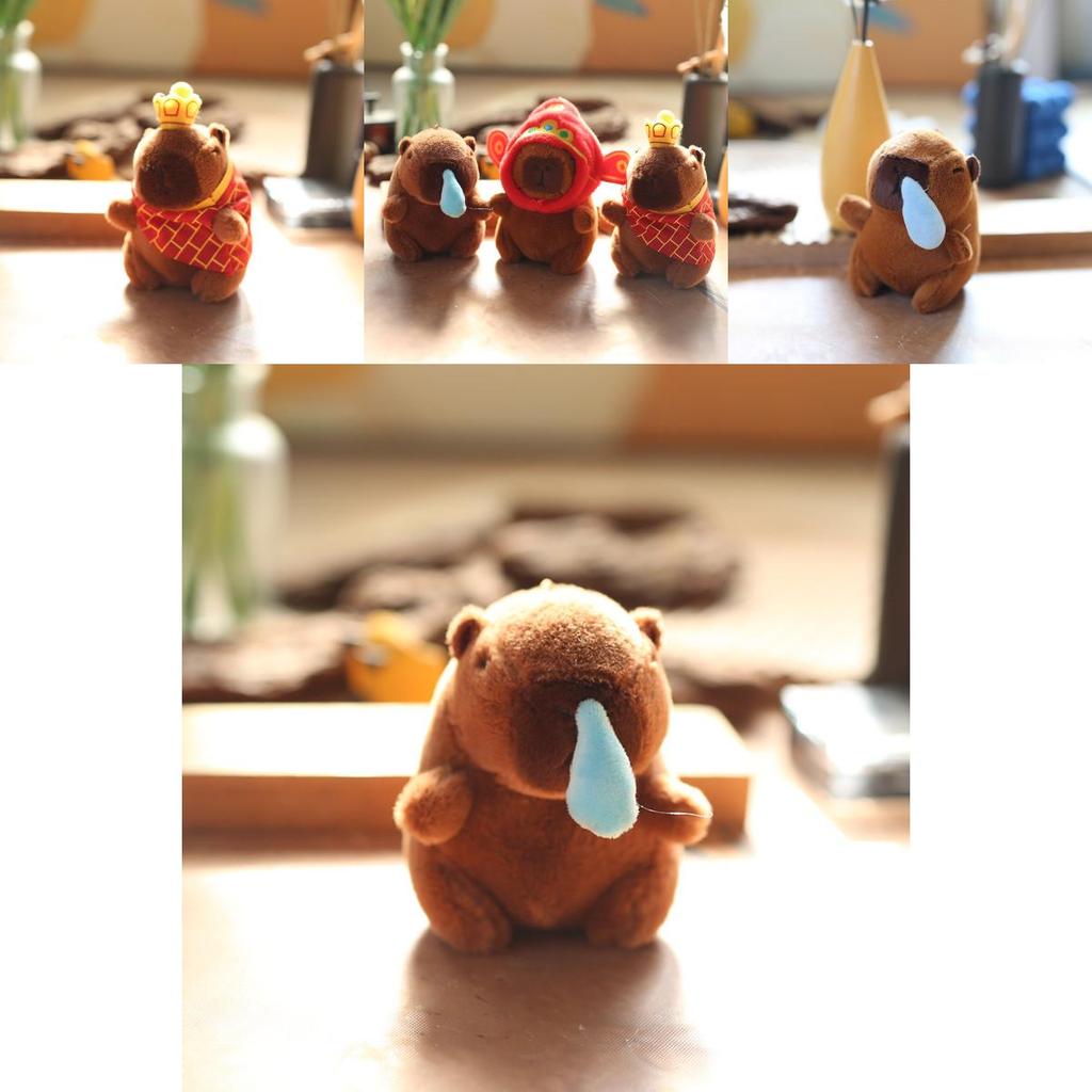 Capybara Plush Keychain Super Soft Pp Cotton Stuffed Toy Bag Clip For Kids Girls Teens Travel Decor