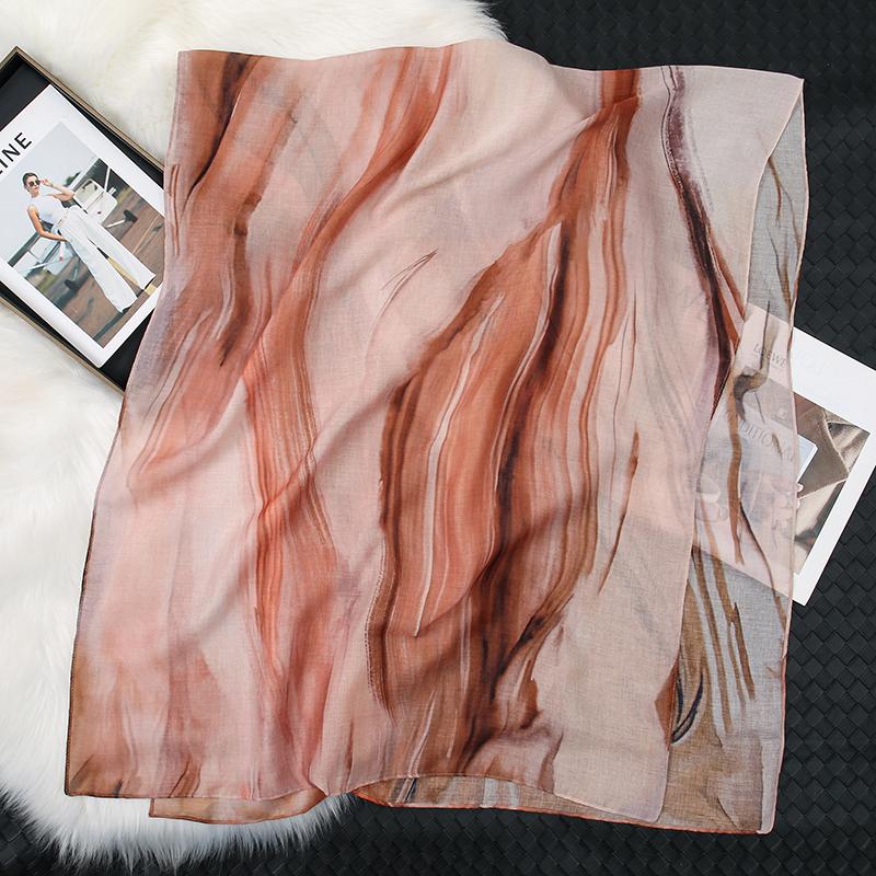 Bohemian Watercolor Print Hijab Women Soft Islam Ramadan Muslim Hijabs Foulard Shawl Wrap Turban Scarf Headscarf Outdoor Photo