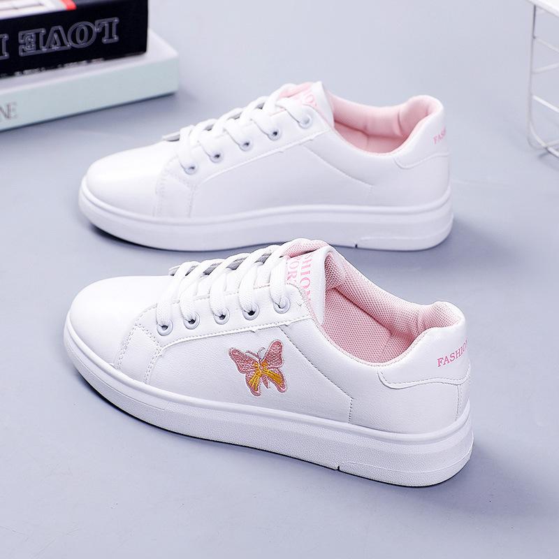 

Little white shoes women s board shoes 2025 spring and autumn new low-top single shoes women s Korean version versatile flat-bottomed casual sports 35 рожевий