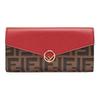 Gold Logo FF Patterned Long Flap Wallet Women Wallet Brown Red 8M0251-A6CB-F13VJ