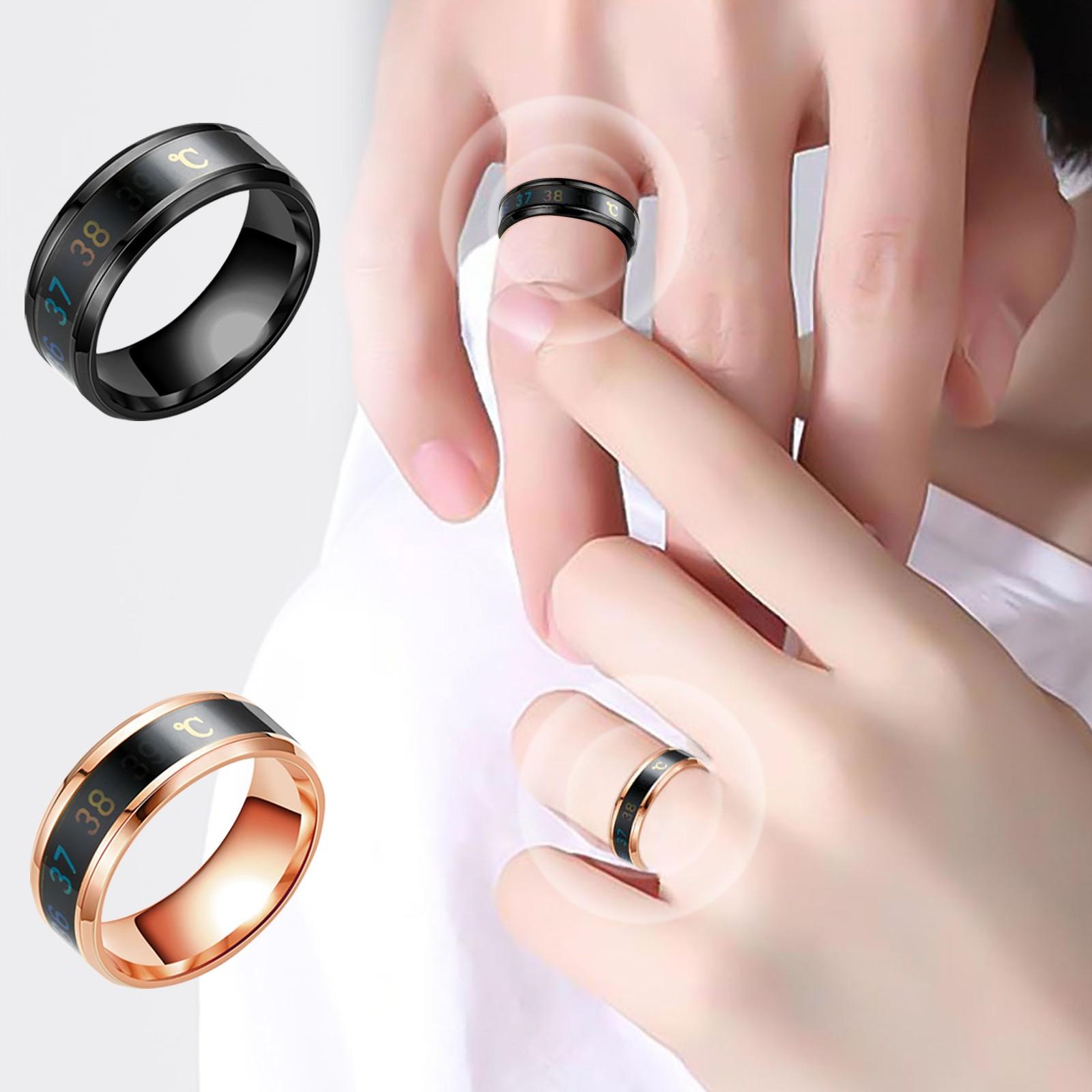 

Парное температурное кольцо, складное ювелирное изделие с физической индукцией, ювелирные изделия для женщин и мужчин, подарок для большого пальца