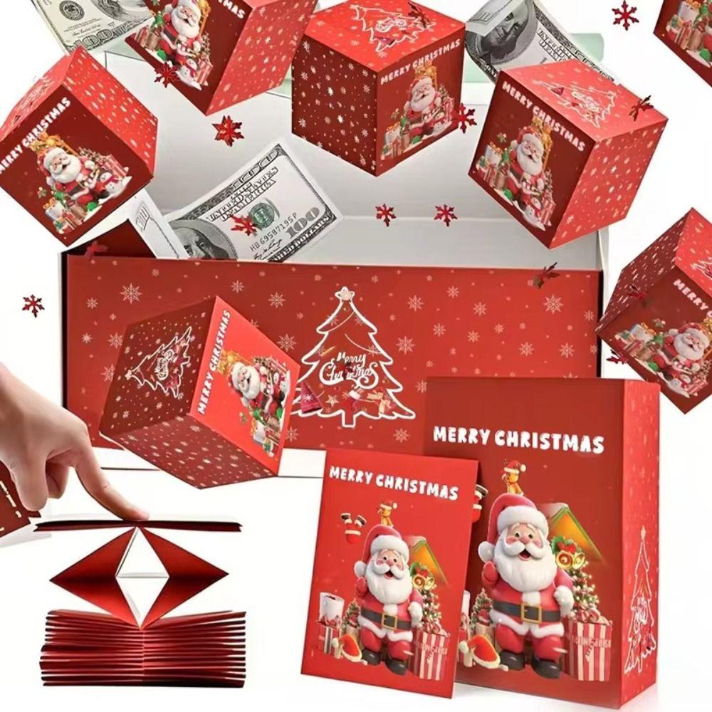 Folding Christmas Surprise Gift Box DIY Assembly Bouncing Pop-Up Surprise Box Pop-Up Popup Explosion Gift Boxes New Year Party