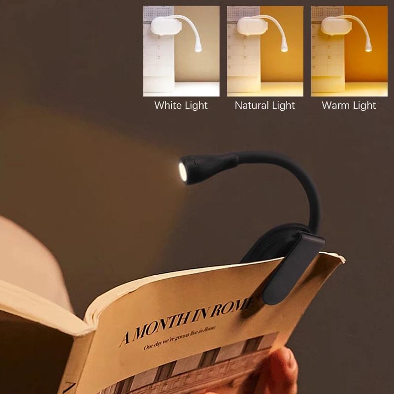 Reading Mini Book Lights Portable Clip Night Lights Usb Charging Led Dimmable Bedroom Eye Protect Clip 360° Flip Led Book Lamps