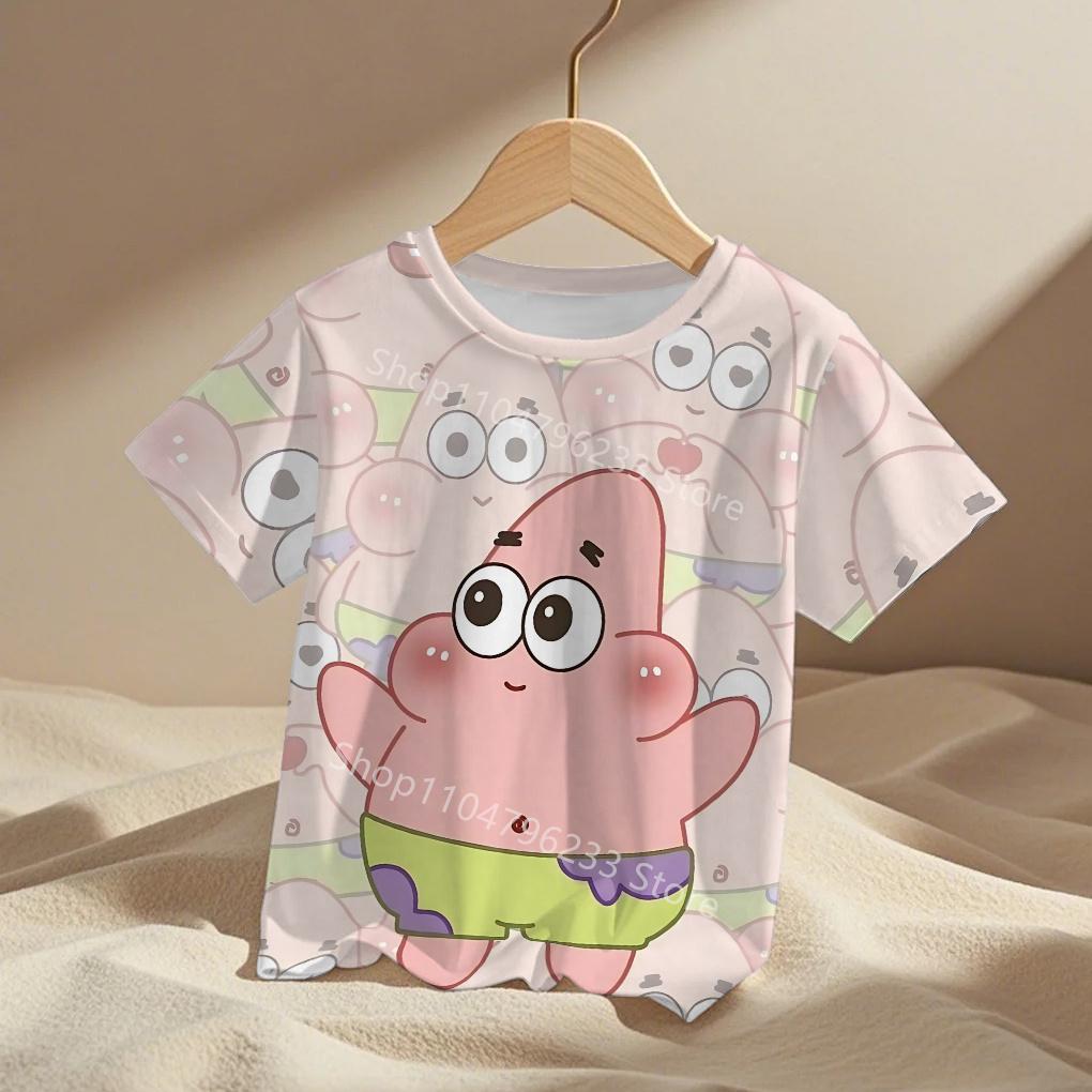 Fashion SpongeBob Kids Cartoon Anime Boys Girls Summer Fashion Casual Men's Women's Tshirts Children Adult Parent Child T Shirts