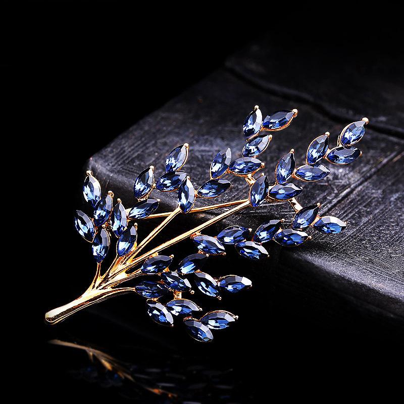 Wheat Ear Brooch High-End Female Versatile Crystal Corsage Niche Design Pin Clothes Accessories