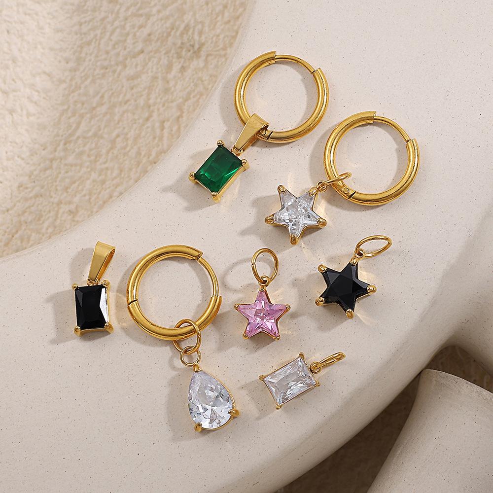 European and American creative colorful and diverse DIY pendant stainless steel plated 18K gold versatile pendant collection