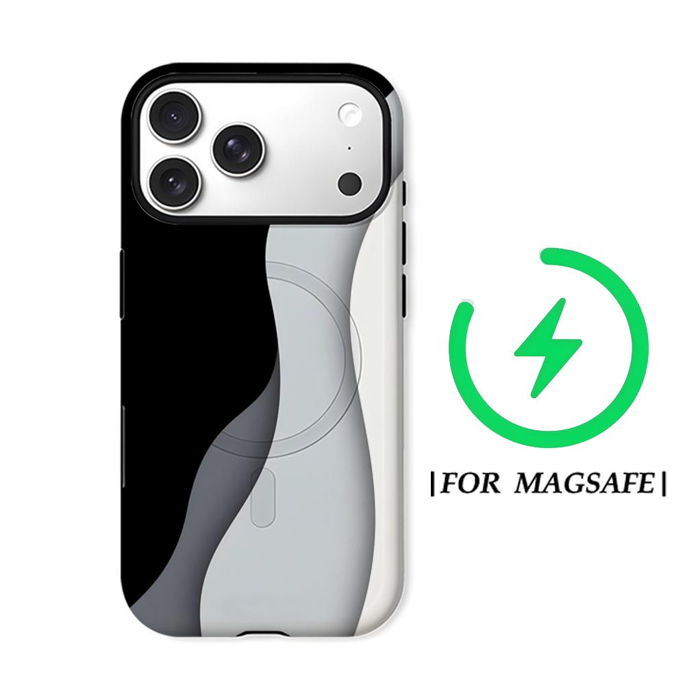 Custodia Monocromatica a Onde per Telefono per IPhone 17AIR 16E 16 15 14 13 12 11 17 Pro Max Plus Copertura Posteriore a Doppio Strato