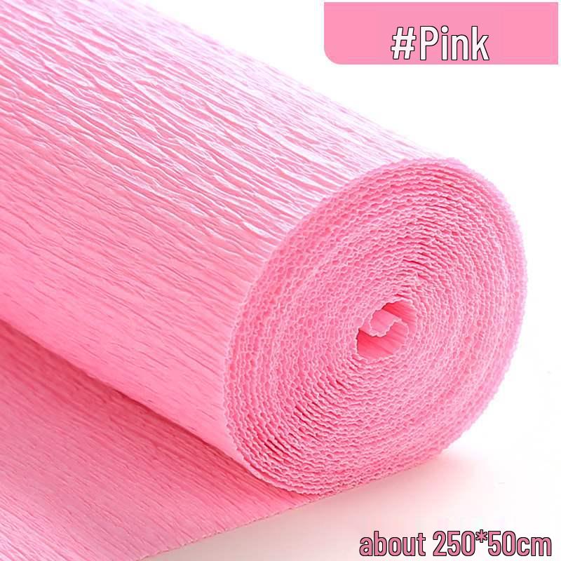 Thickened Colored Crepe Paper for DIY Flower Making: Pleated, Rolled Edge Handmade Material.