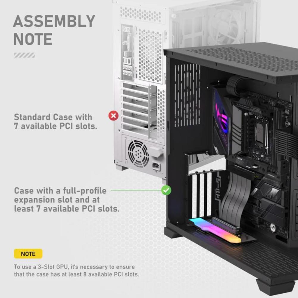 Vertical GPU Bracket Holder with 15cm PCI-E 4.0 X16 Riser Cable GPU Mount Graphic Card Bracket 90 Degree Right Angle