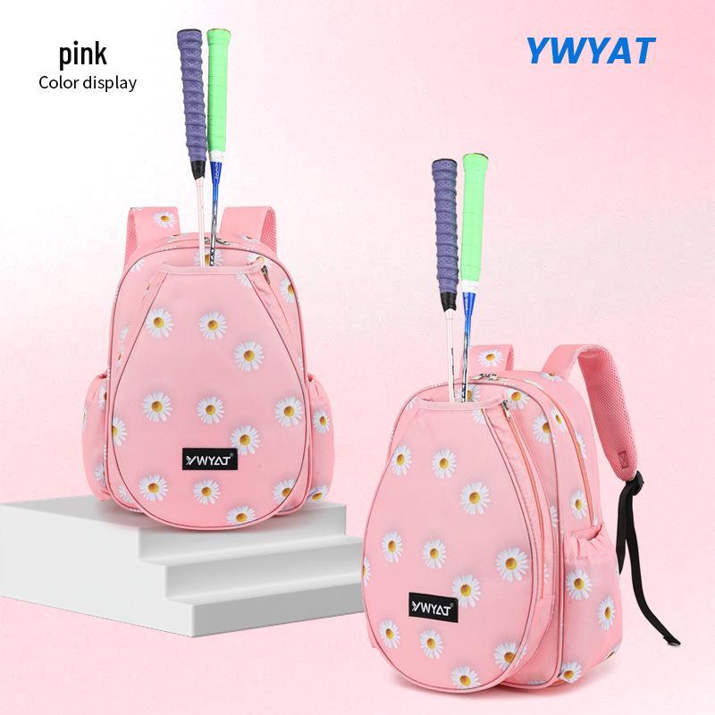 

Унисекс рюкзак для бадминтона серии Ywyat с узором: Вмещает 2-3 ракетки, спортивная сумка для тенниса с двойным плечевым ремнем 40*17*28