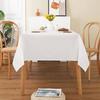 AooHome White Rectangular Tablecloth, Water-Repellent, Small, Solid Color, Stain-Resistant, Stylish, Simple Table Cover, Linen-Friendly, Heat-Resistan