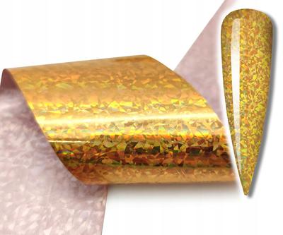 Folia Transferowa Do Paznokci 10cmx4cm Złota Holo
